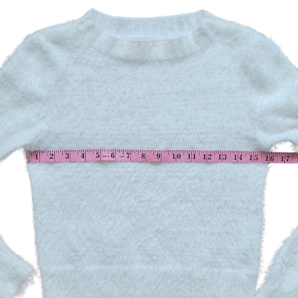 Copper Key Fuzzy Sweater Junior's S White Cozy Fluffy Loungewear Pullover - Picture 6 of 9